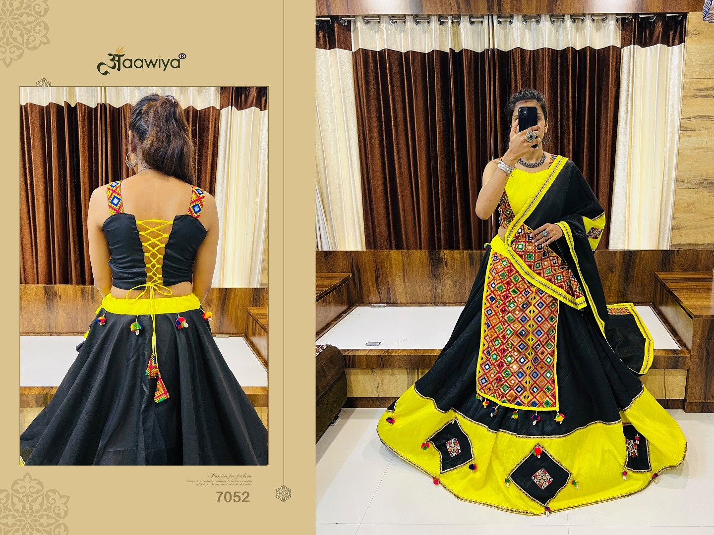 aawiya official rajwadi vol 8 cotton silk elegant look lehenga single