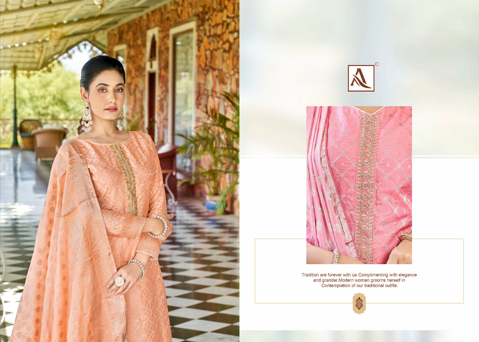 alok suit shahi look jaqurd innovative look salwar suit catalog