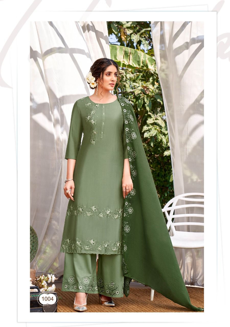 amaaya pick n choose fancy innovative look kurti pant with dupatta size set