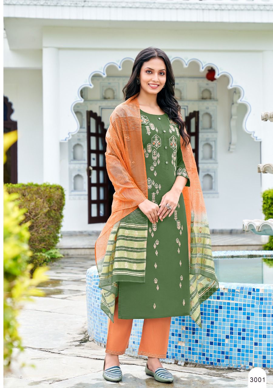 amaaya pick n choose fancy regal look kurti pant with dupatta size set