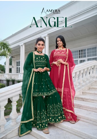 amyra designer angel Blooming Georgget innovative look salwar suit catalog