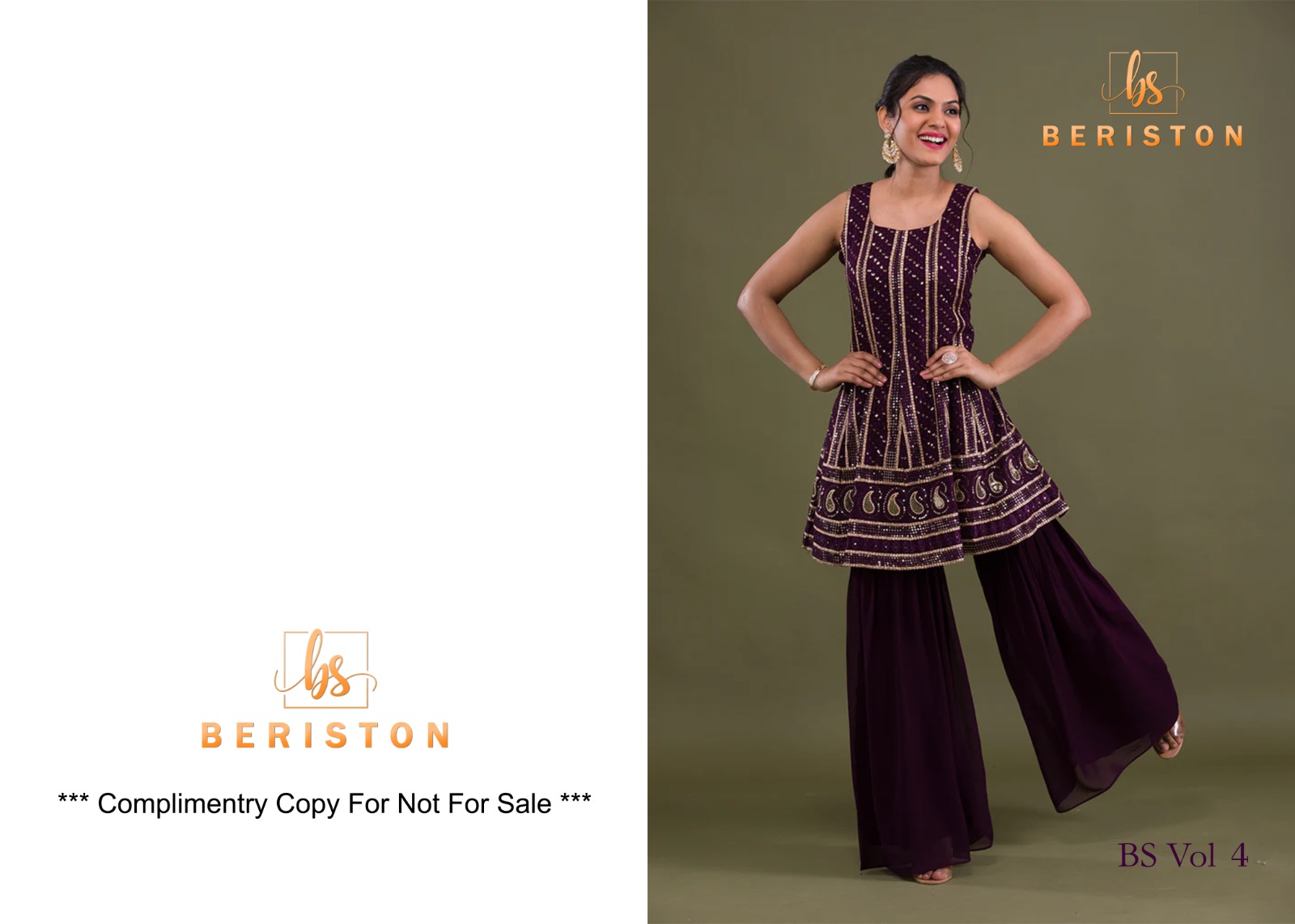 Beriston BS VOL 4 georgette new and modern look top sharara with dupatta catalog