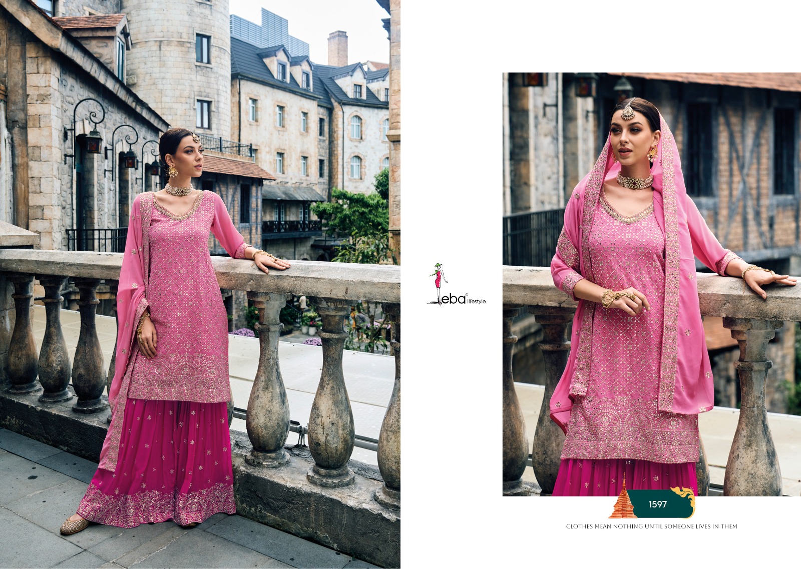 eba lifestyle mehak georgette attrective look salwar suit catalog
