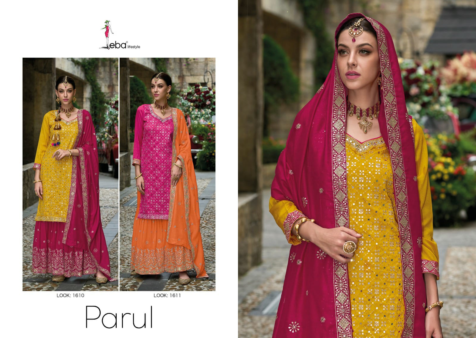 eba parul silk new and modern look salwar suit catalog