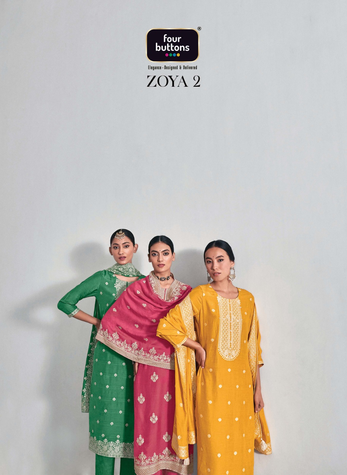 four buttons zoya 2 muslin innovative look kurti pant with dupatta catalog