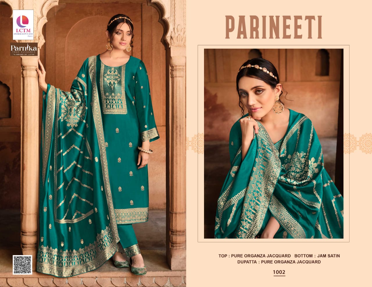 lctm overseas parineeti organza decent look salwar suit catalog