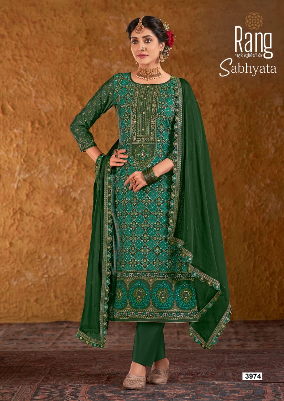 rang sabhyata muslin silk innovative look salwar suit catalog