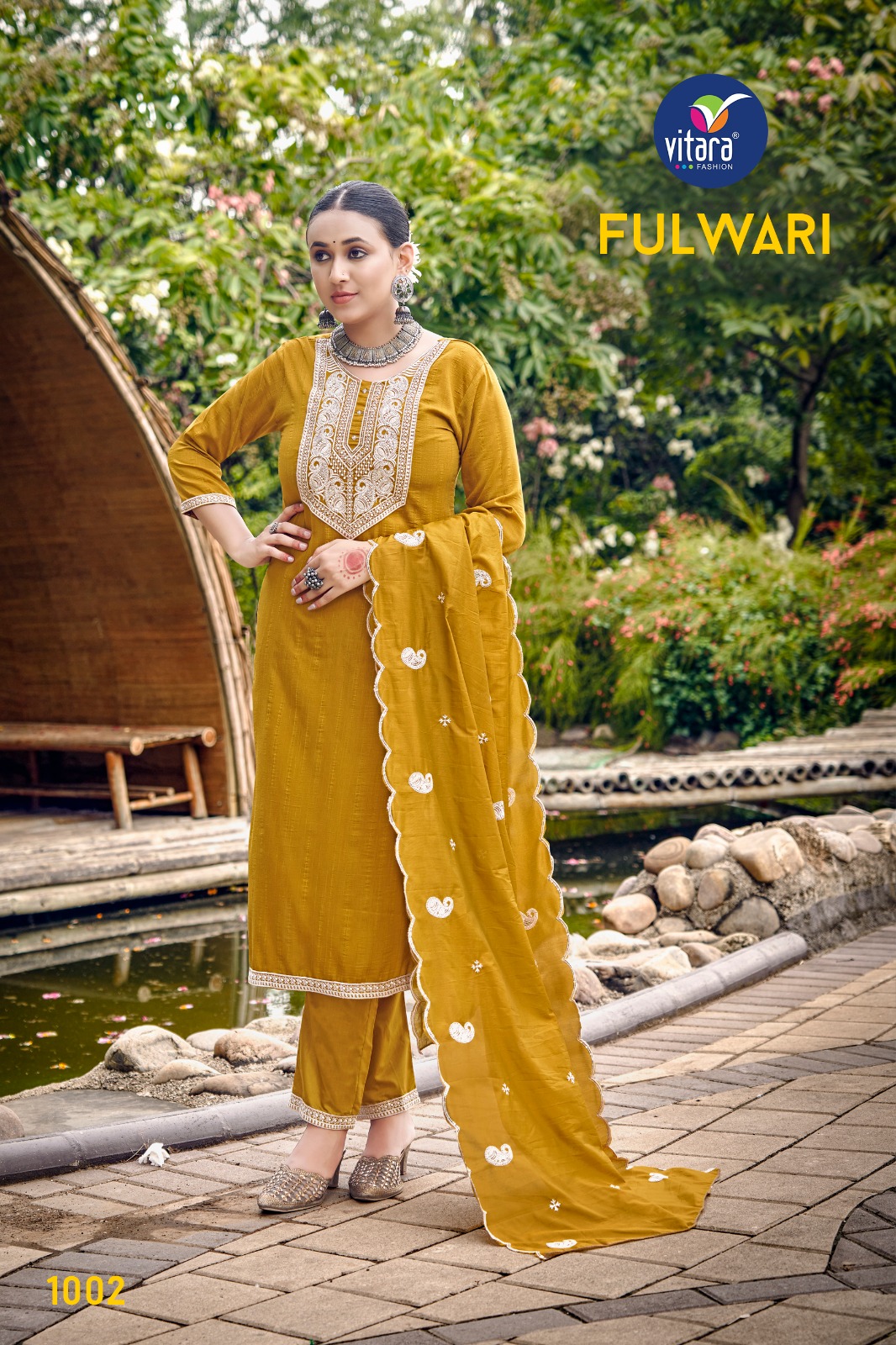 vitara fashion fulwari viscose attrective look kurti bottom with dupatta catalog