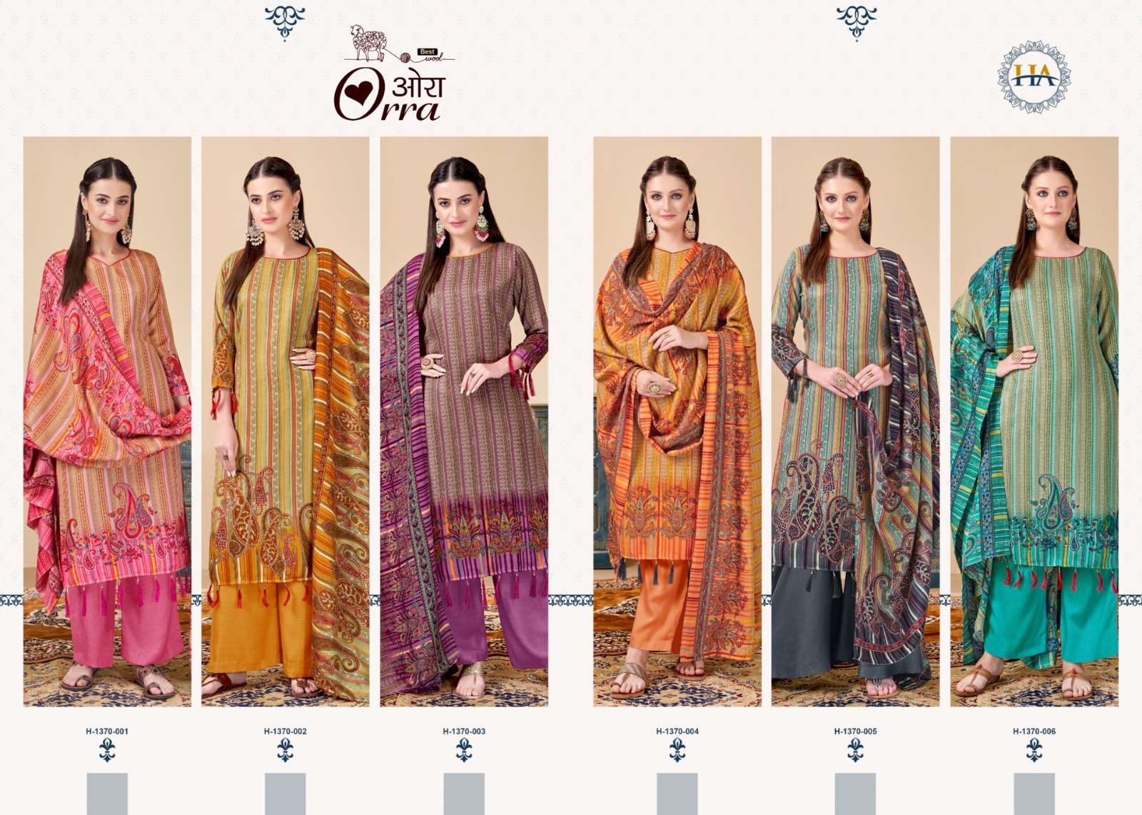 alok suit orra patiyala Premium Wool Pashmina innovative look salwar suit catalog