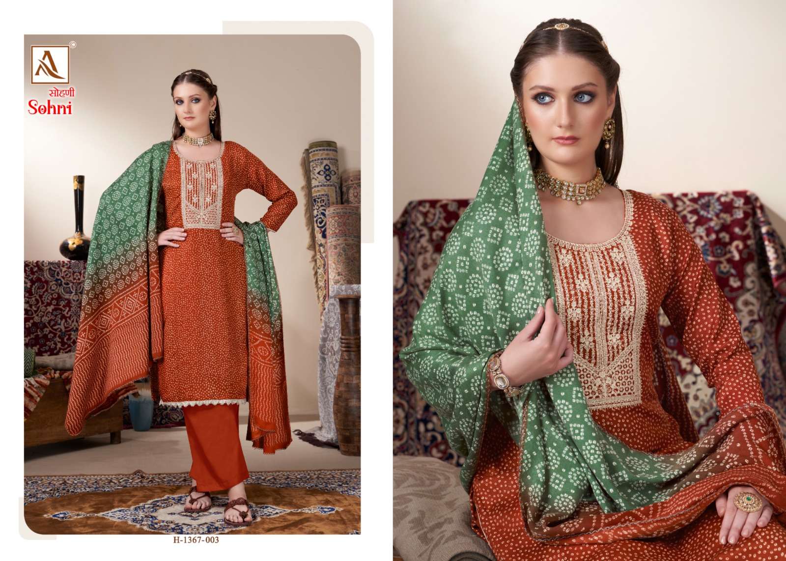 alok suit sohni wool pashmina attrective look salwar suit catalog