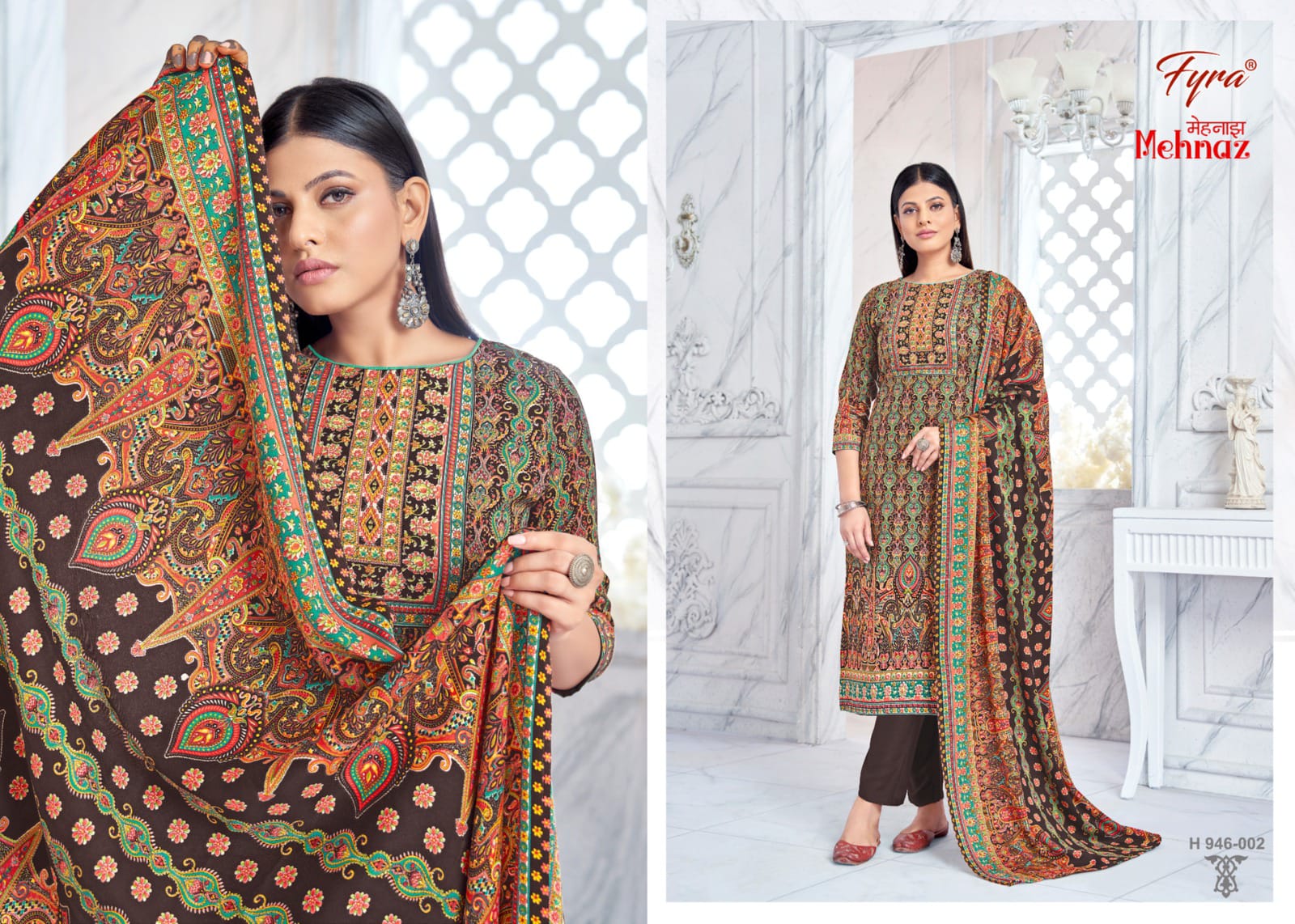 alok suits fyra designer mehnaz pashmina innovative look salwar suit catalog