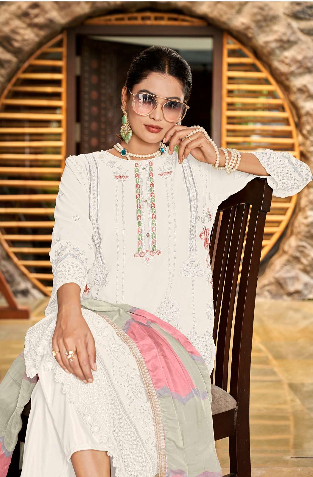 banwery afreen faux georgeete regal look salwar suit catalog