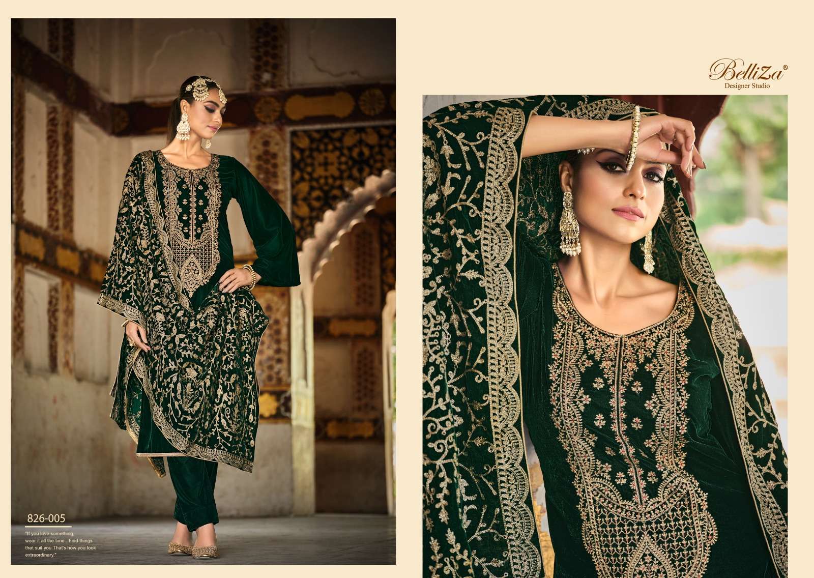 belliza designer studio nagina velvet exclusive look salwar suit catalog