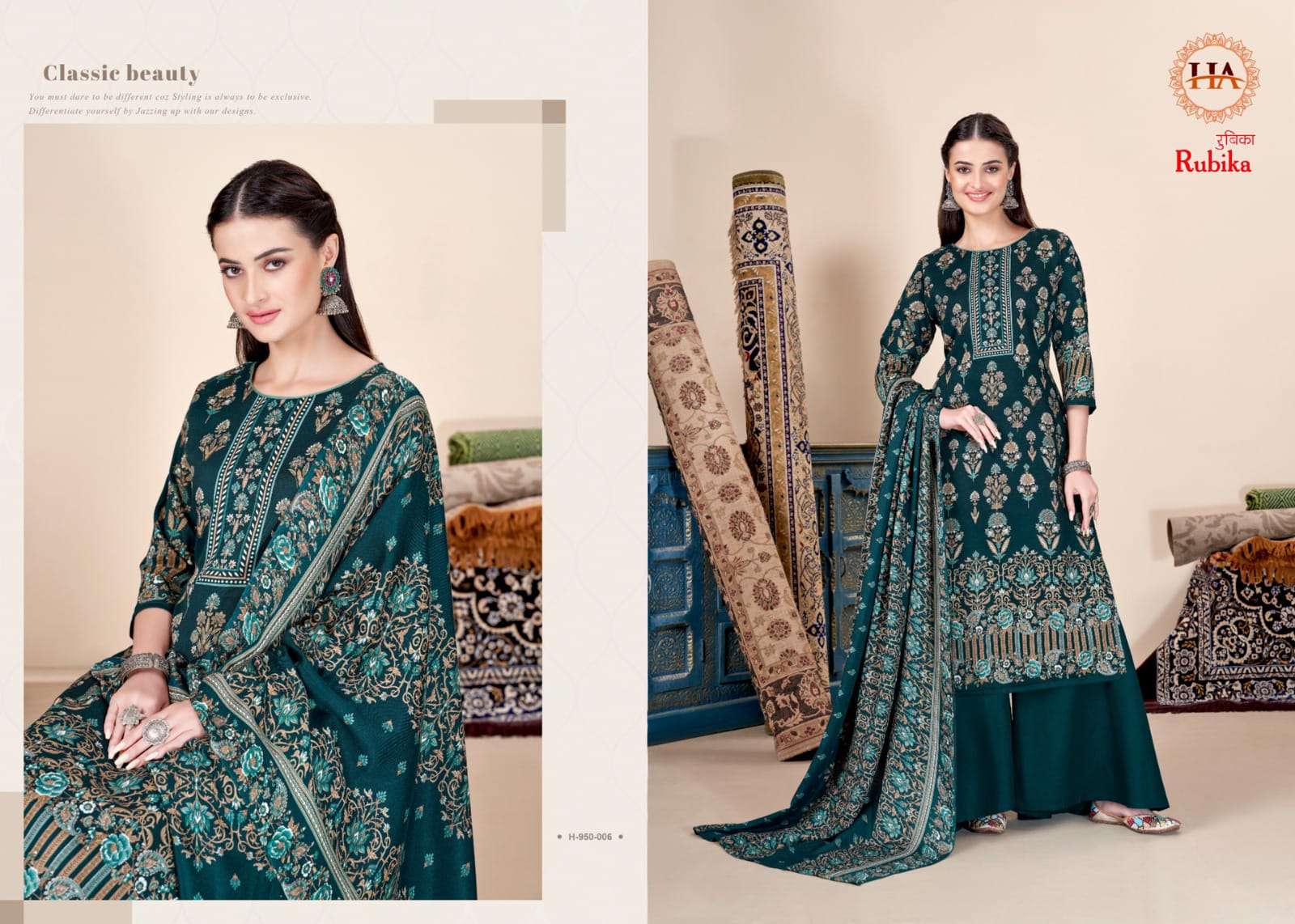 harshit fashion alok suit rubika Pashmina digital print salwar suit catalog