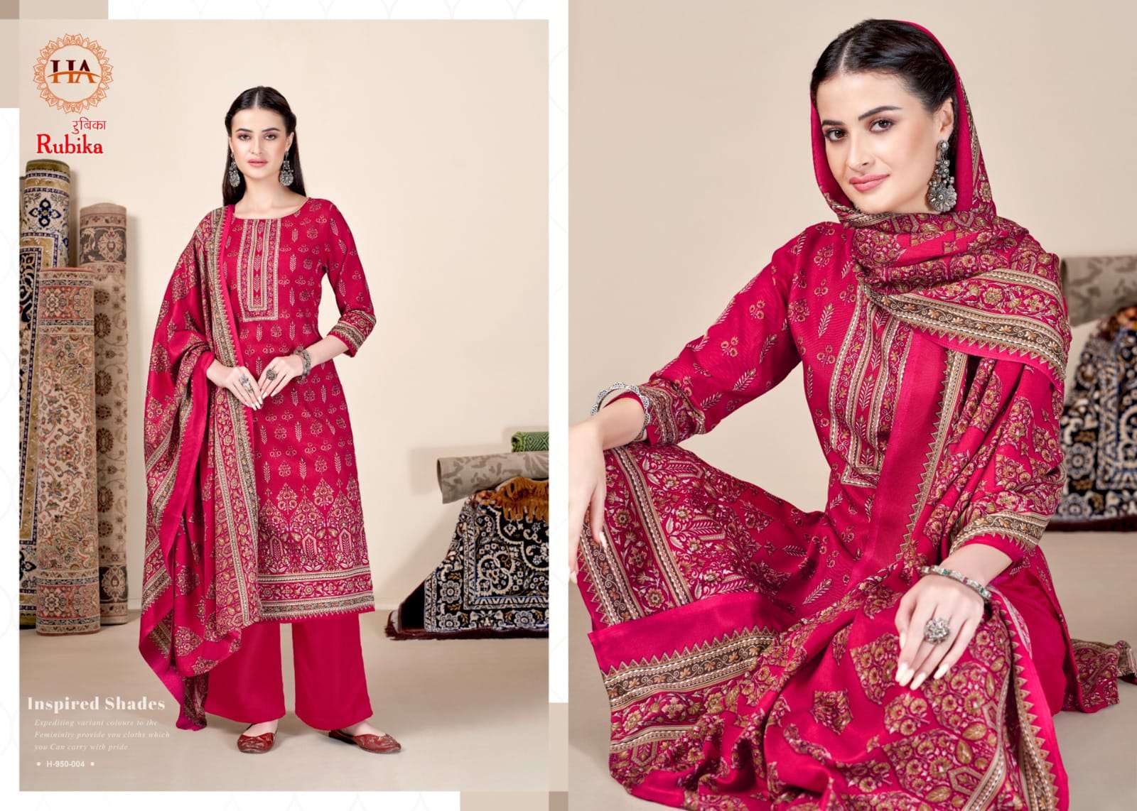 harshit fashion alok suit rubika Pashmina digital print salwar suit catalog