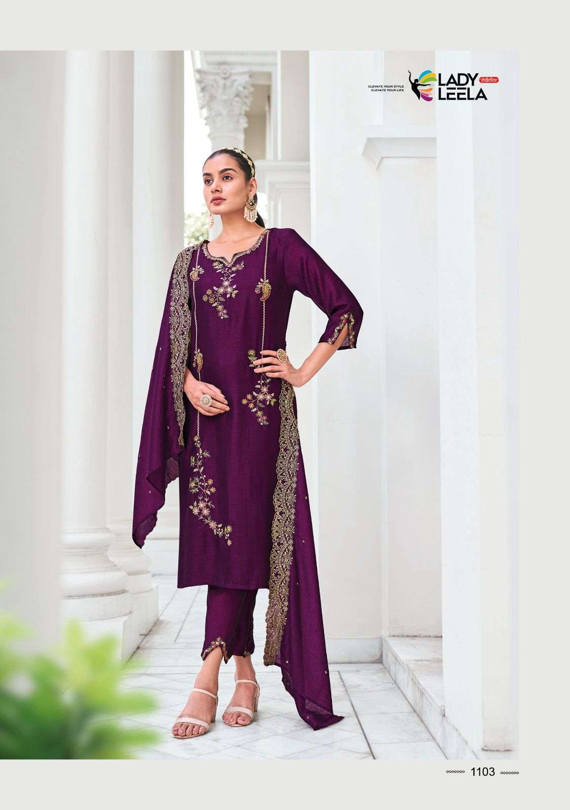 lady leela noor silk festive look top bottom with dupatta catalog