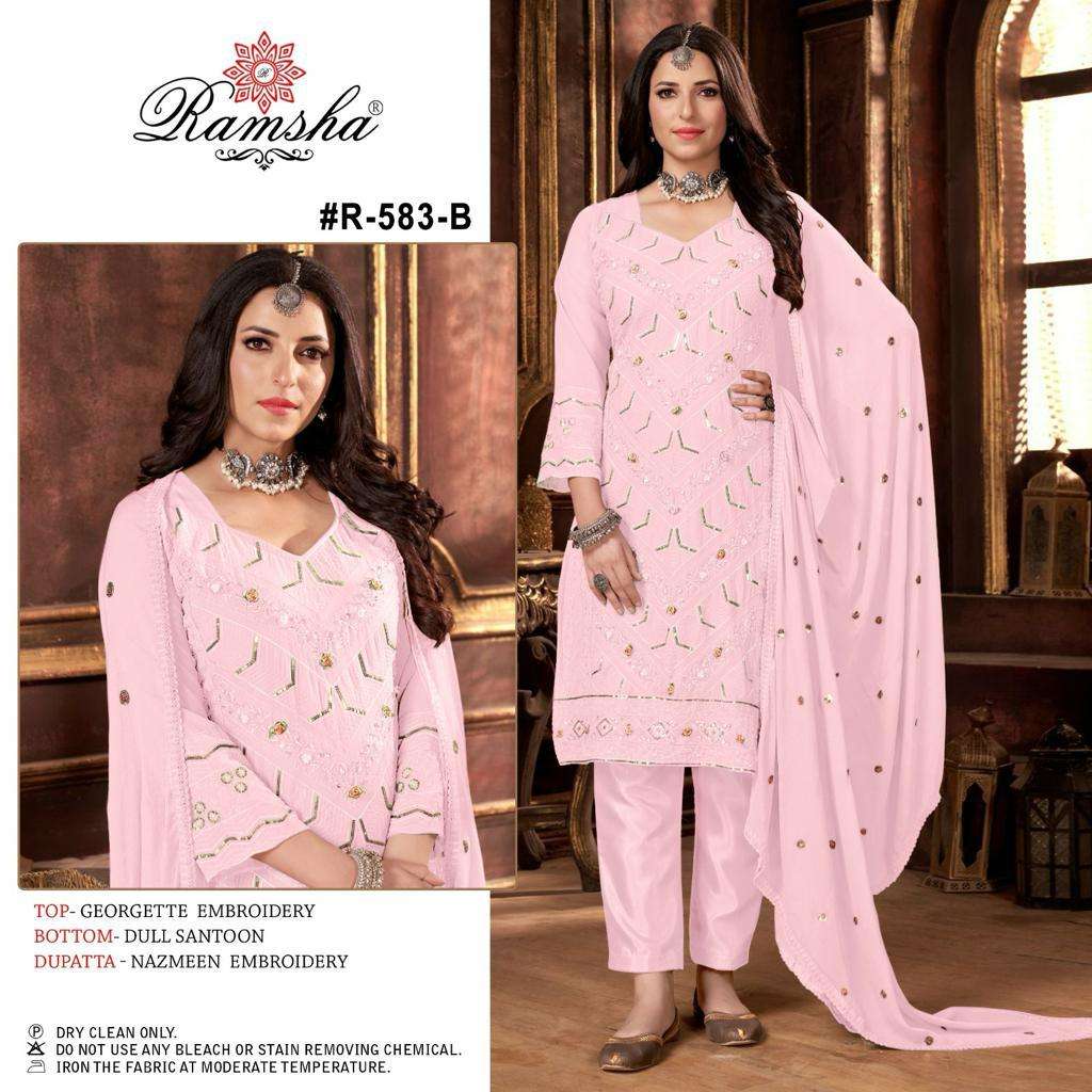 ramsha ramsha r 583 nx georgette catchy look salwar suit catalog