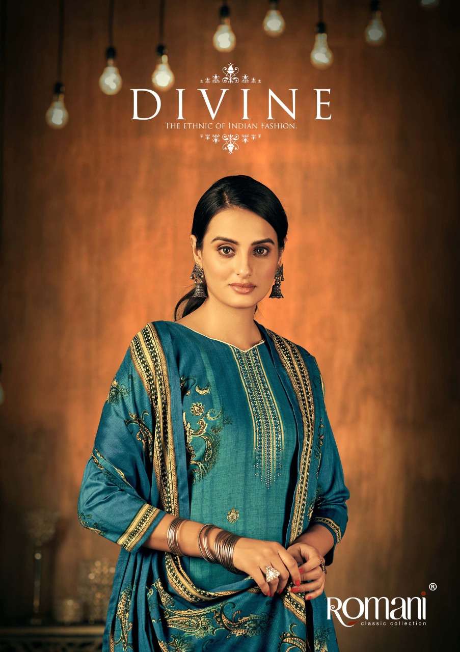 romani divine pure pashmina elegant look salwar suit catalog