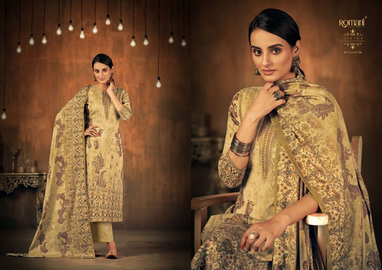 romani divine pure pashmina elegant look salwar suit catalog
