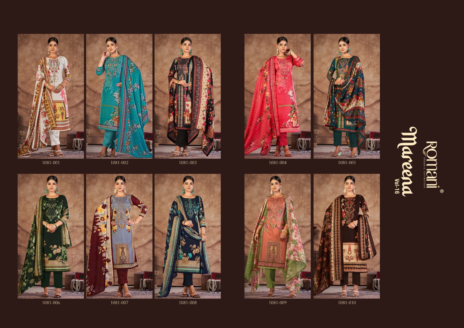 romani mareena vol 16 cotton innvative look salwar suit catalog
