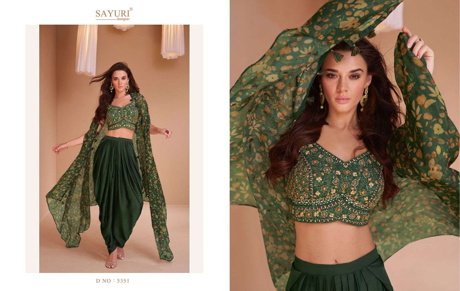 sayuri designer palki satin silk new and modern look indo western catalog