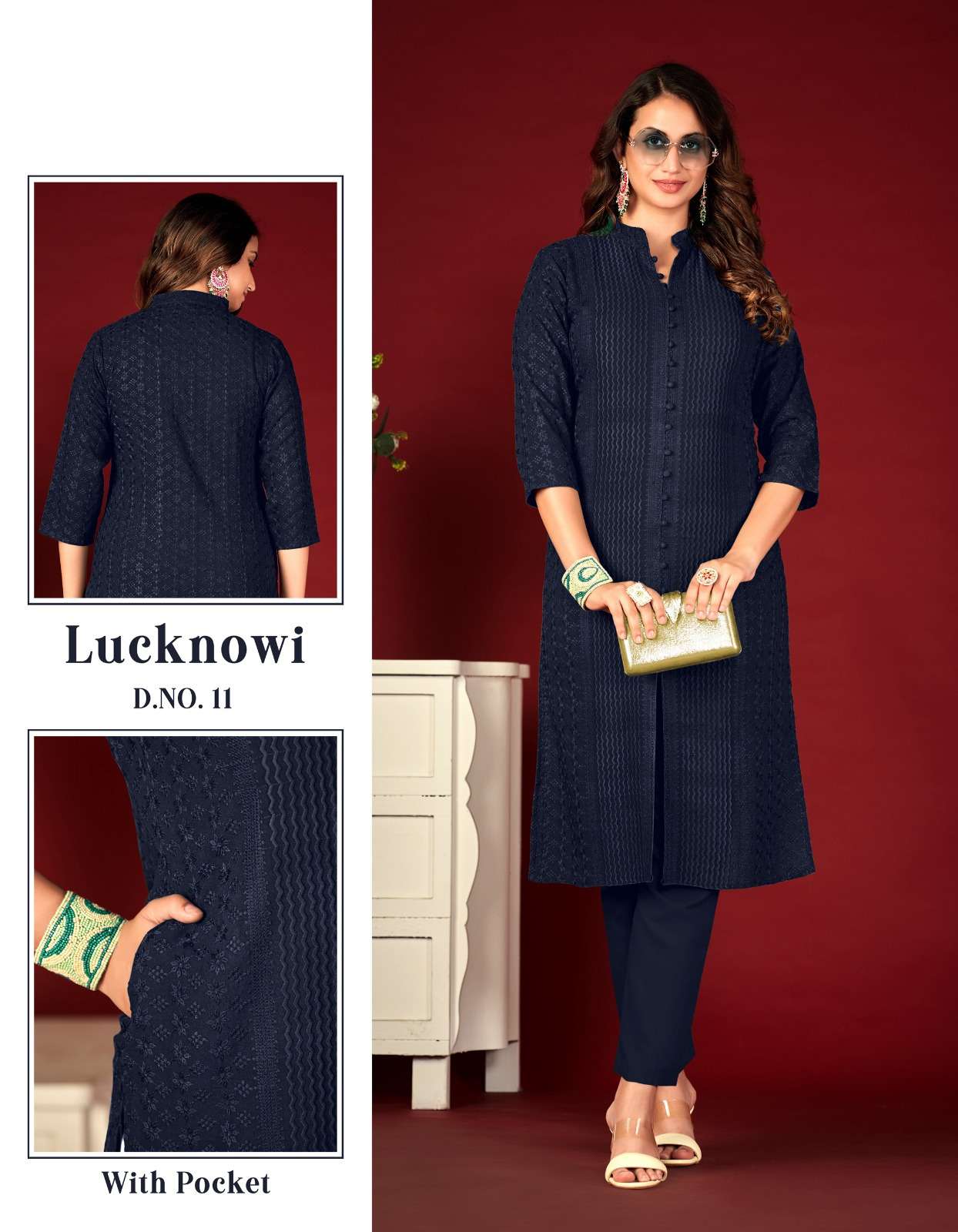 tunic house lucknowi lining viscose rayon innovative look kurti with pant catalog
