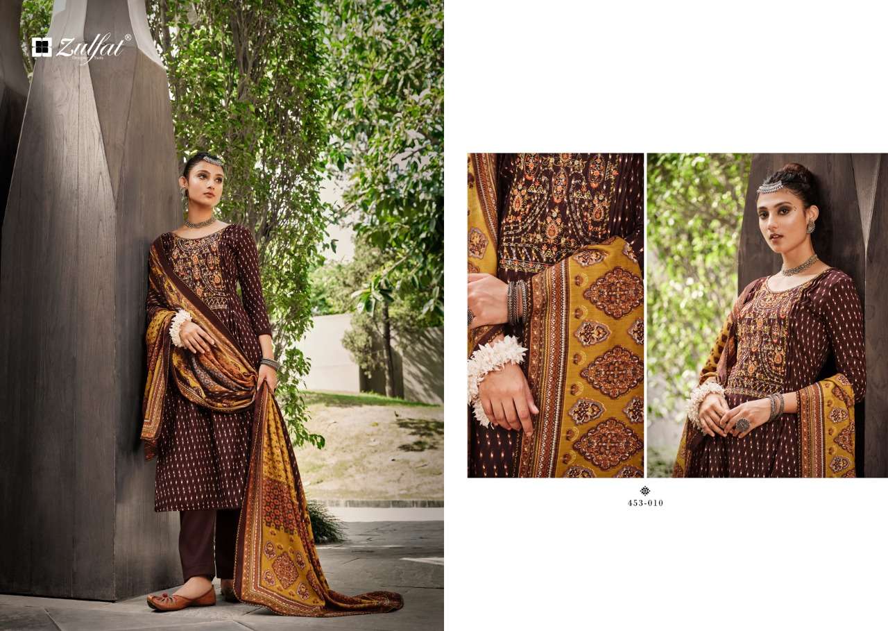 zulfat designer suits amanda wool pashmina catchy look salwar suit catalog