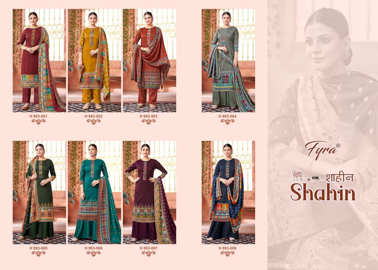 alok suit fyra designing shahin pashmina innovative look salwar suit catalog