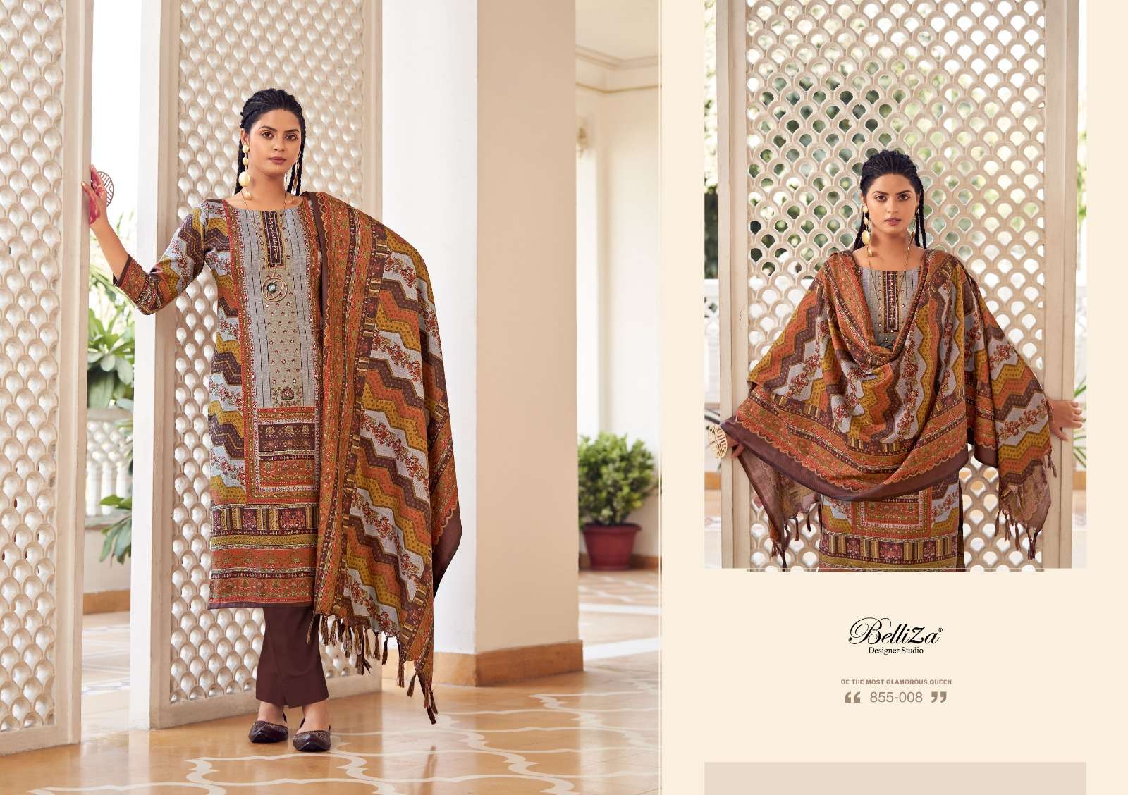belliza designer studio  haifa winter alpine elegant salwar suit catalog