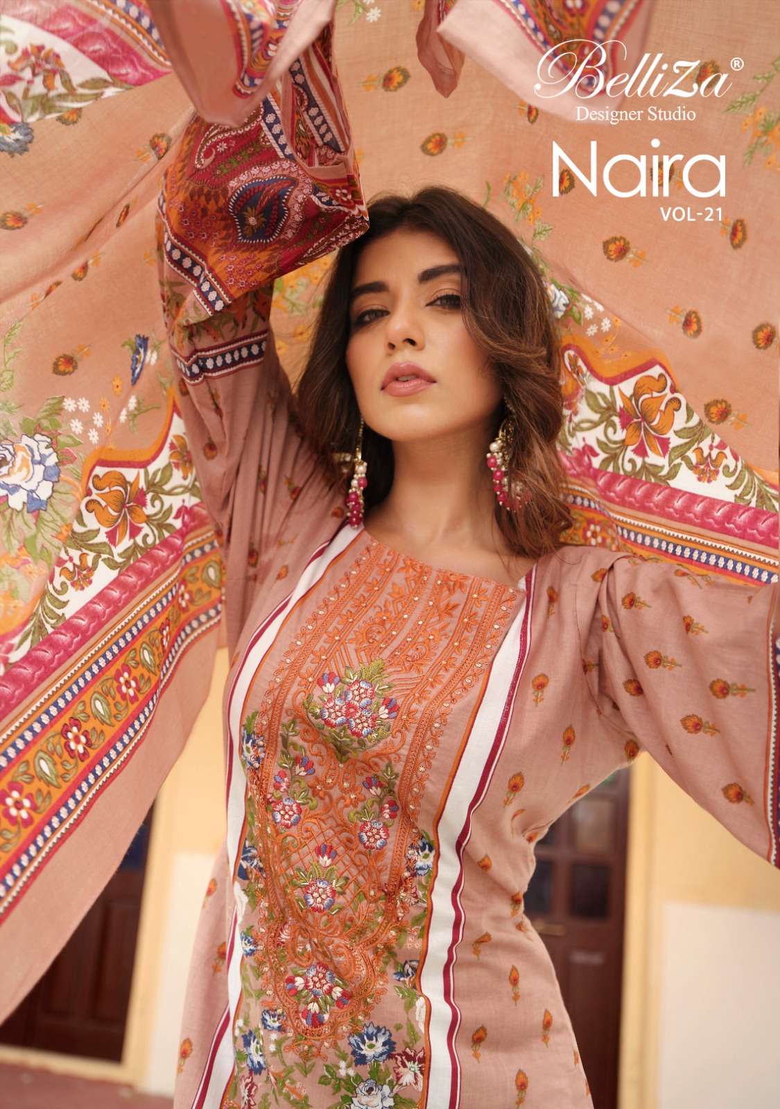belliza designer studio naira vol 21 cotton elegant salwar suit catalog
