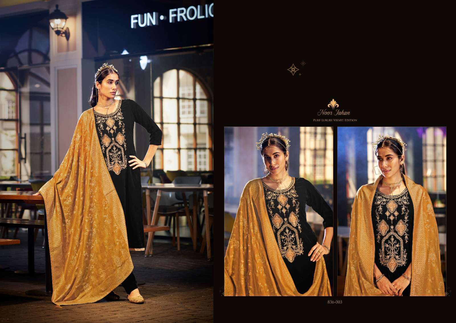 belliza designer studio  noor jahan velvet attractive look salwar suit catalog