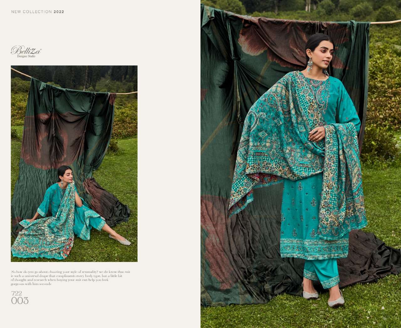 belliza designer studio rumi wool pashmina elegant salwar suit catalog