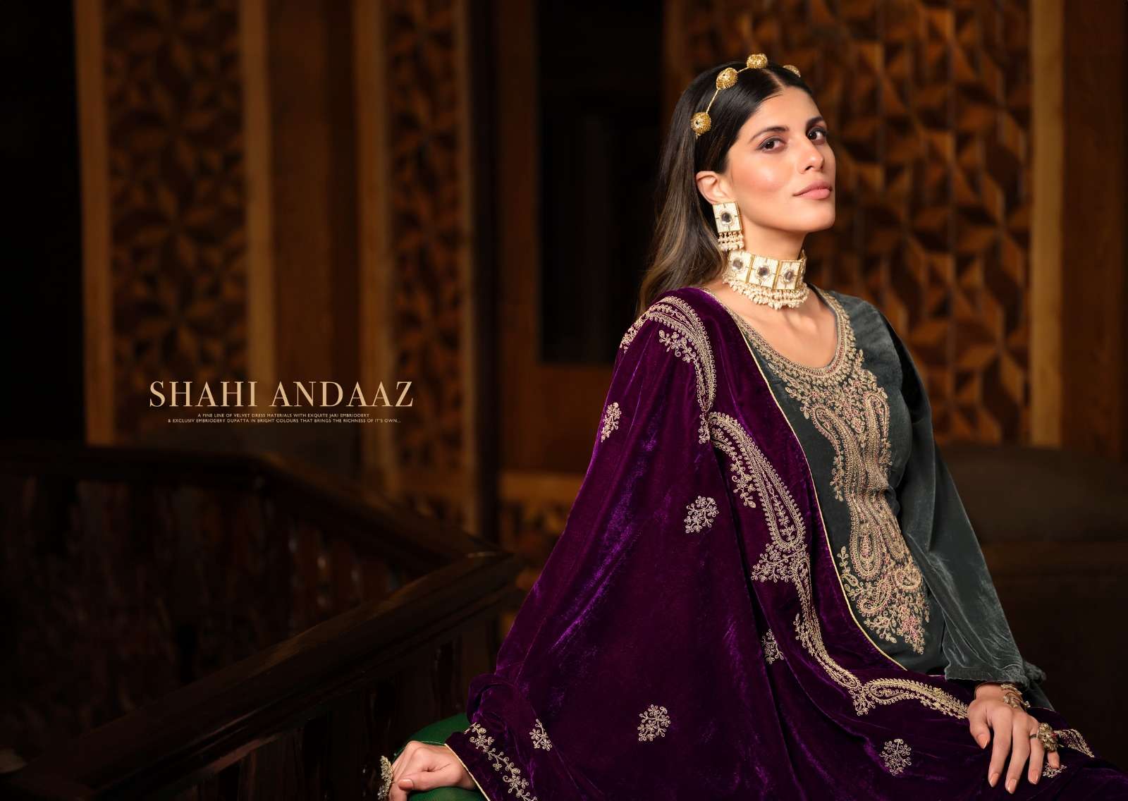 belliza designer studio shahi andaaz velvet new and modern look salwar suit catalog