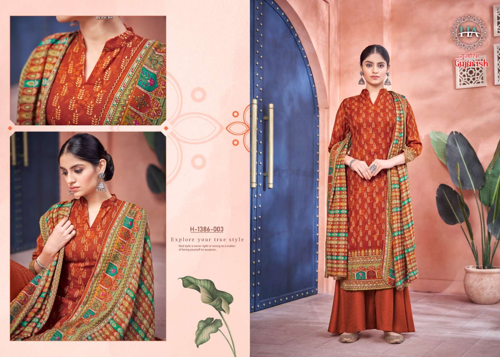 harshit fashion alok suit gujarish Premium Finest Pashmina print salwar suit catalog