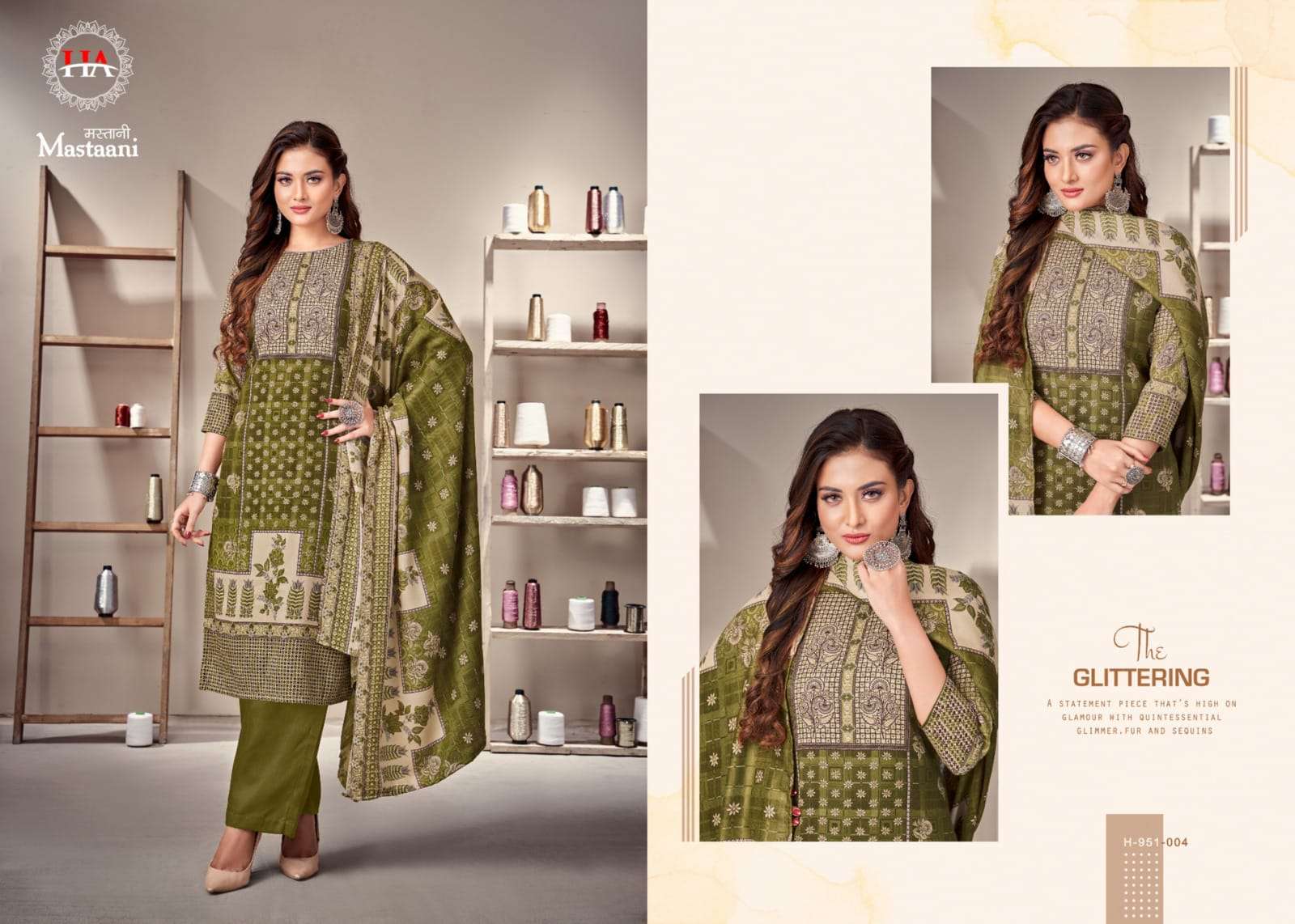 harshit fashion alok suit mastani Pashmina print salwar suit catalog