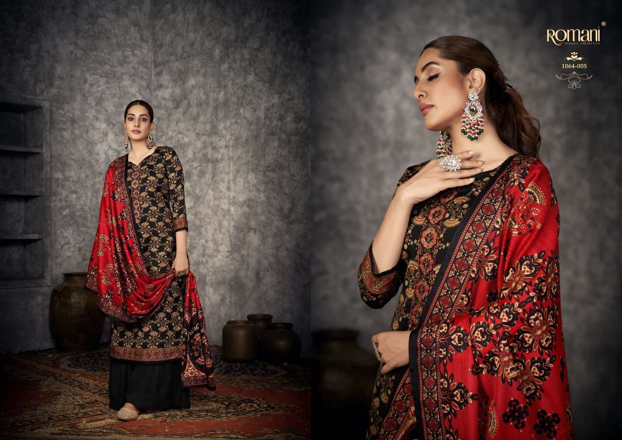 romani afreen pure pashmina graceful look salwar suit catalog