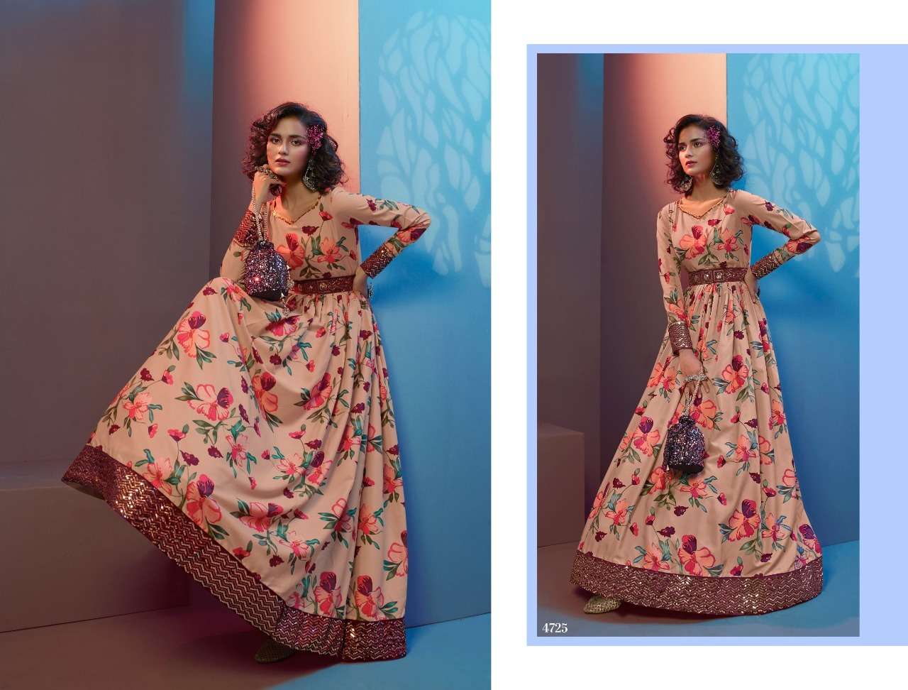 shubhakala flory vol 19 silk crape innovative look indo western catalog