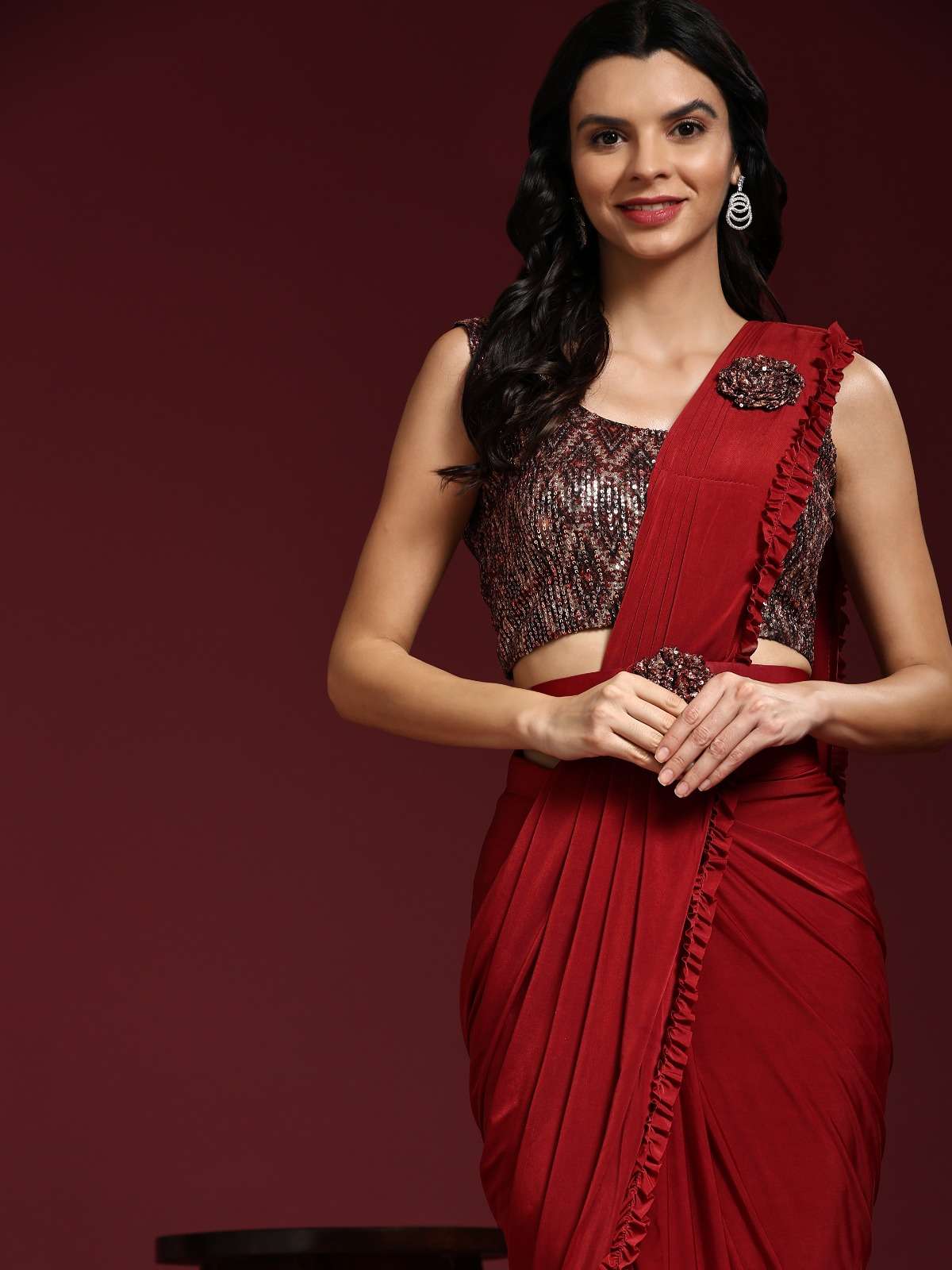 amoha trendz d no 101009 imported fabrics innovative look saree catalog