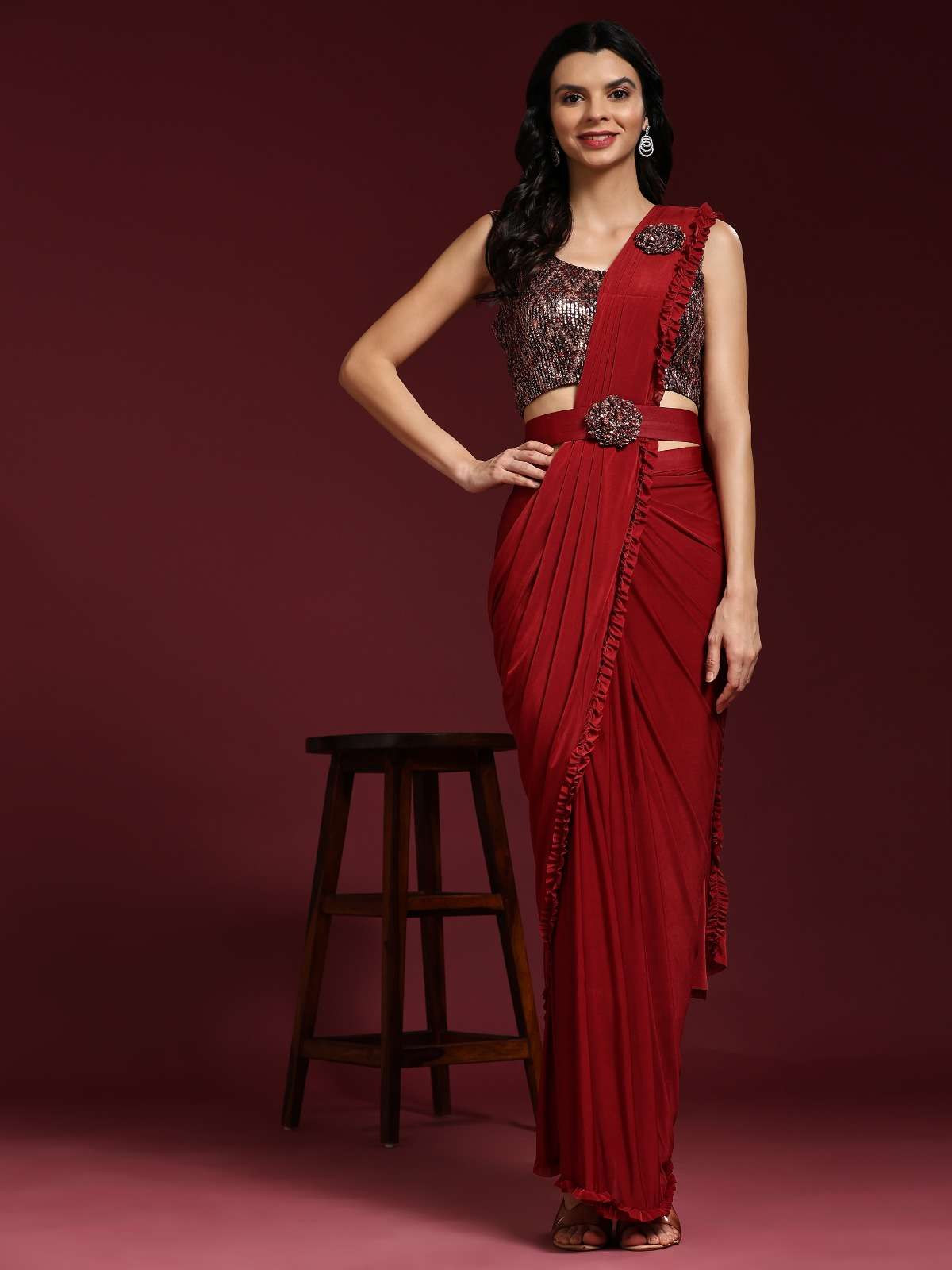 amoha trendz d no 101009 imported fabrics innovative look saree catalog