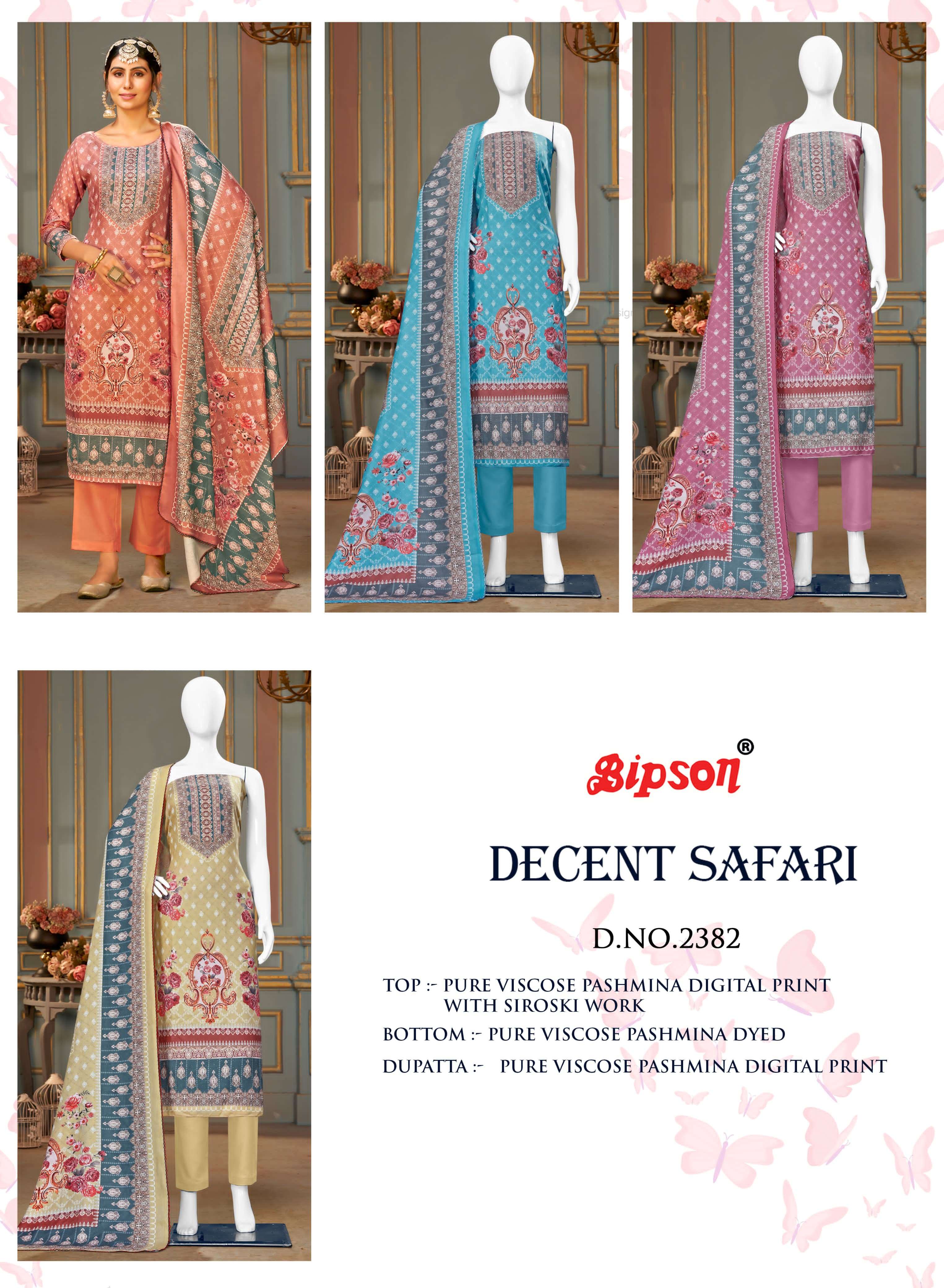 bipson  decent safari 2382 viscose  beautiful look salwar suit catalog