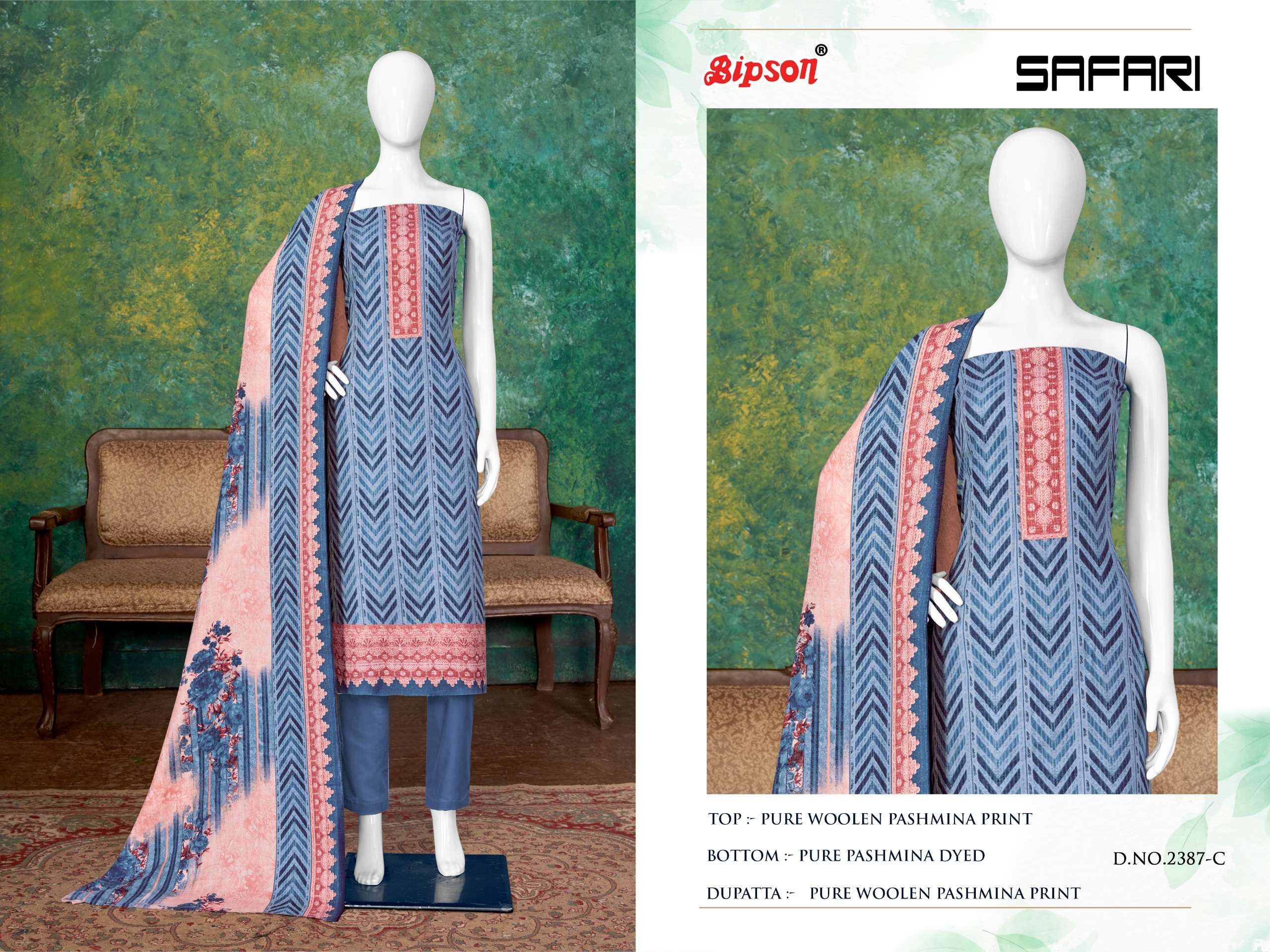 bipson safari 2387 woollen pashmin beautiful look salwar suit catalog