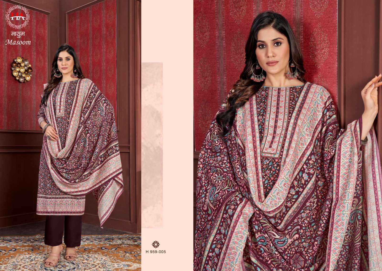 harshit fashion alok suit masoom Pashmina print attrective salwar suit catalog