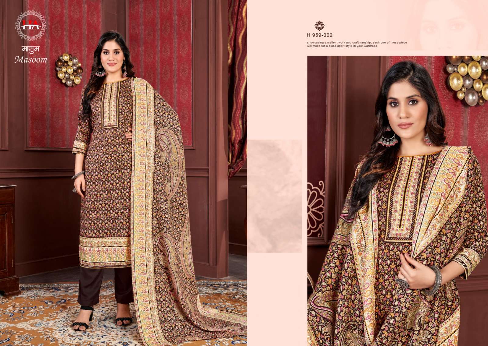 harshit fashion alok suit masoom Pashmina print attrective salwar suit catalog