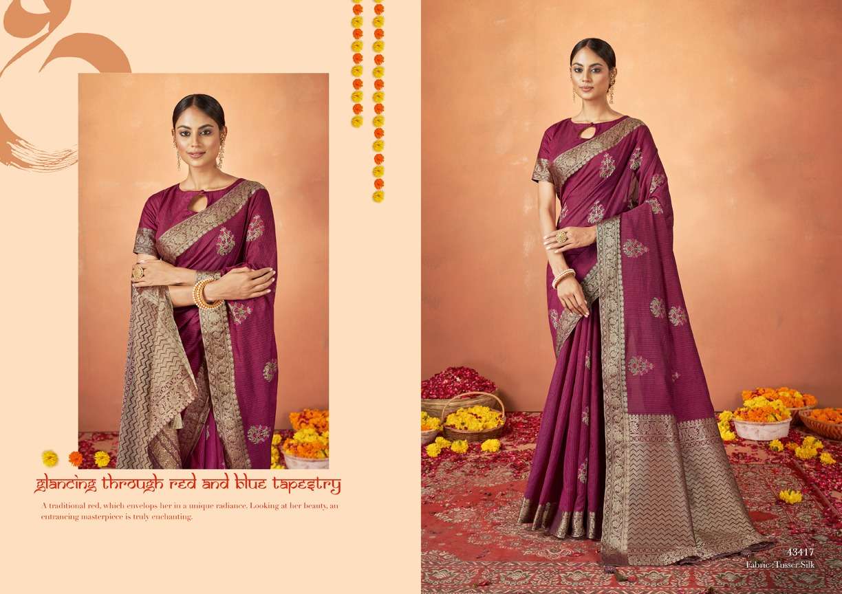 mahotsav norita tusser silk innovative look sarees catalog