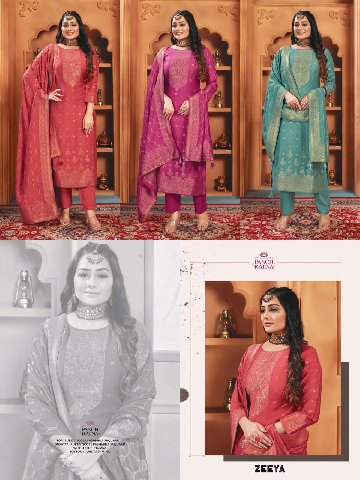 panch ratna zeeya pure viscose innovative look salwar suit catalog
