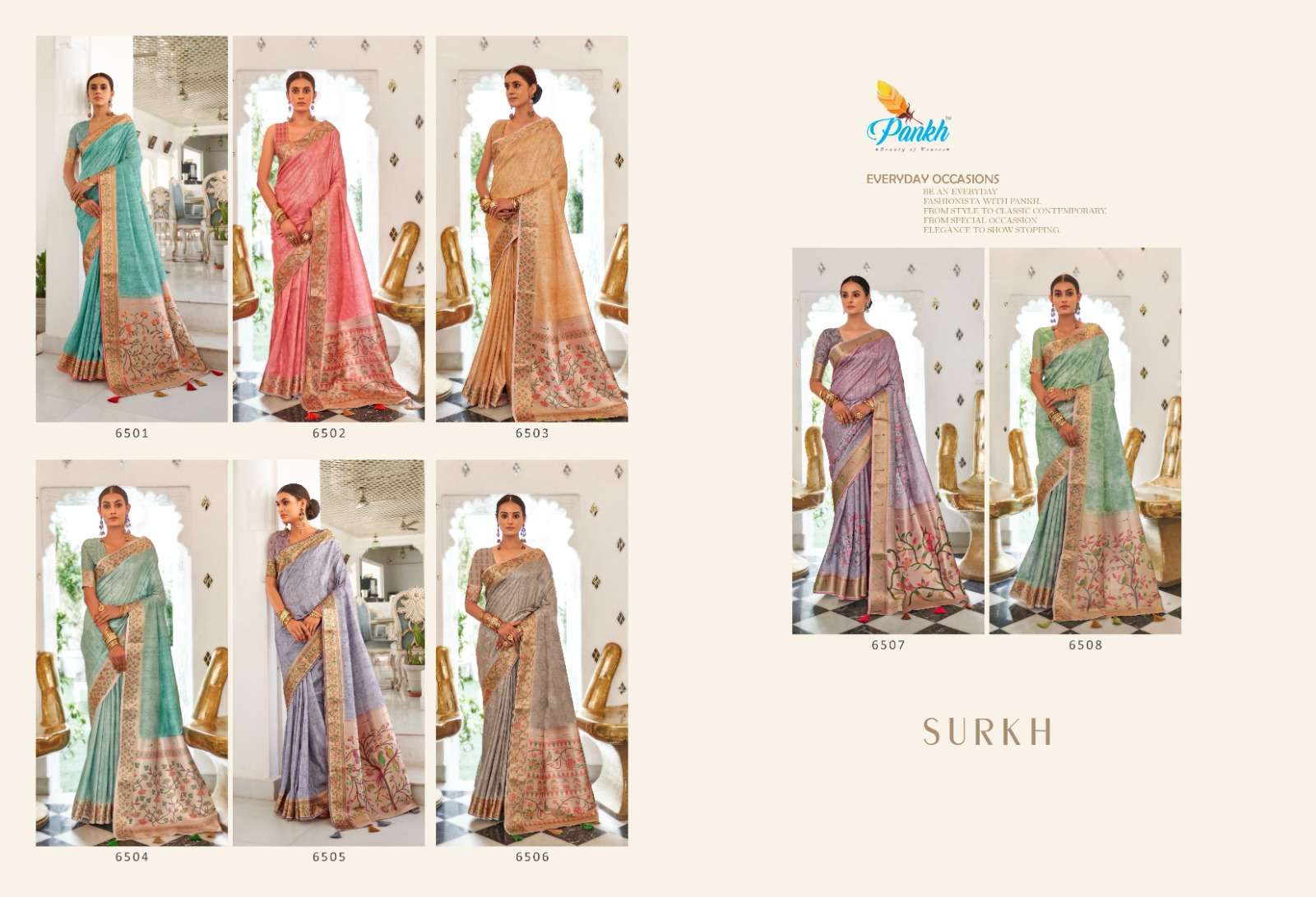 pink lotus pankh surkh digital print beautiful look saree catalog