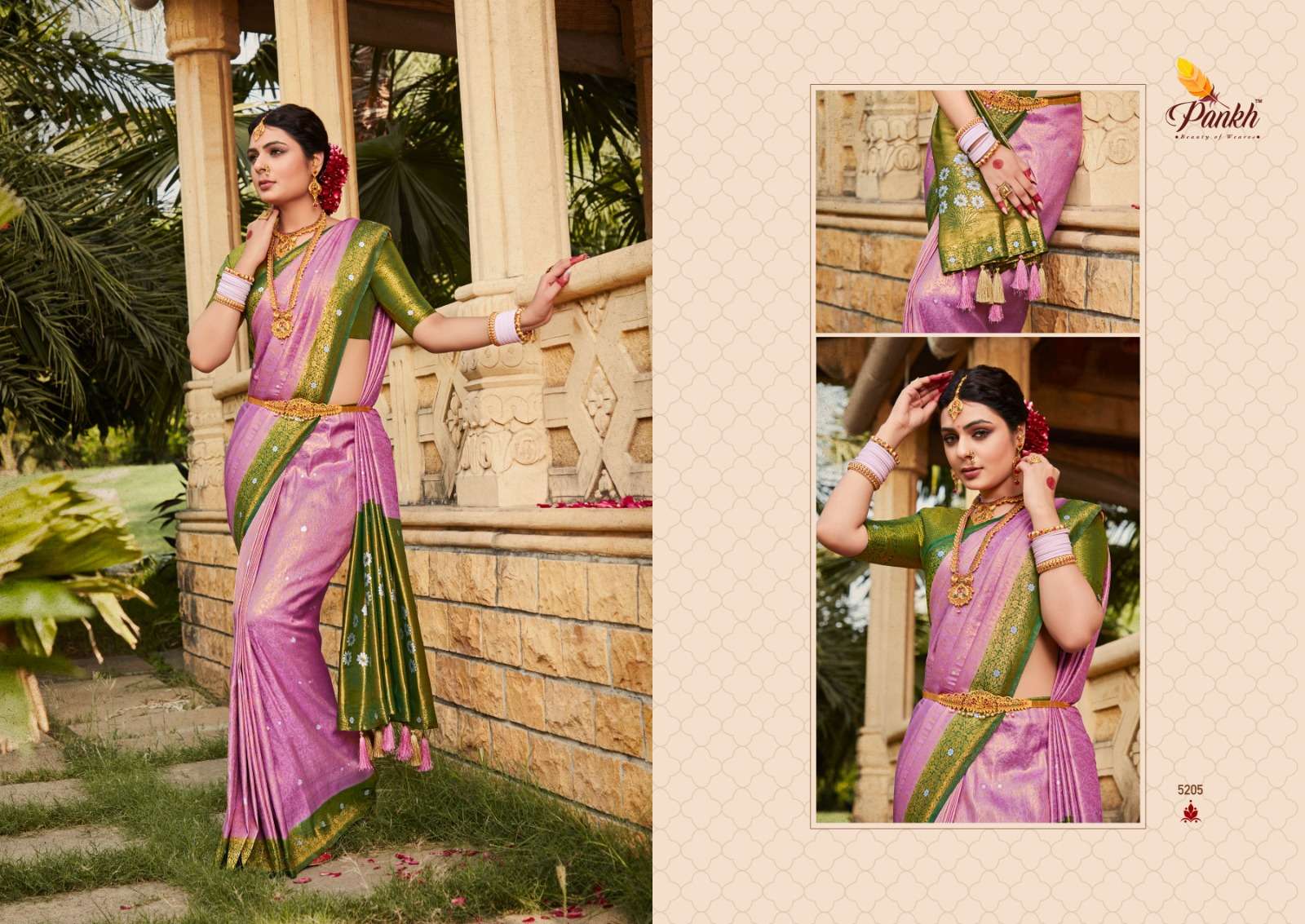 pink lotus pankh virasat vol 1 kanjivaram silk beautiful look saree catalog