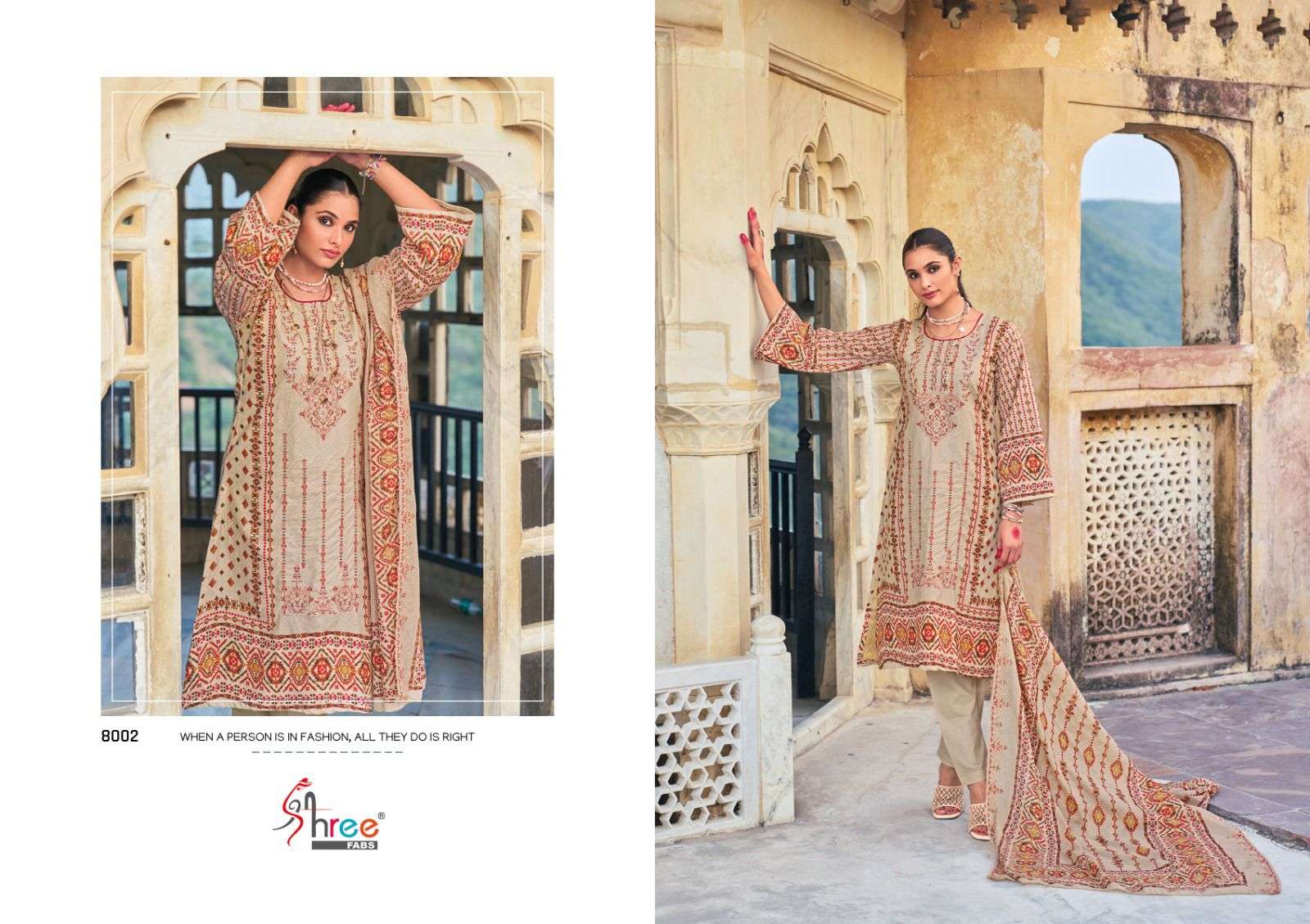 shree fabs binsaeed lawn collection vol 8 cotton gorgeous look salwar suit catalog