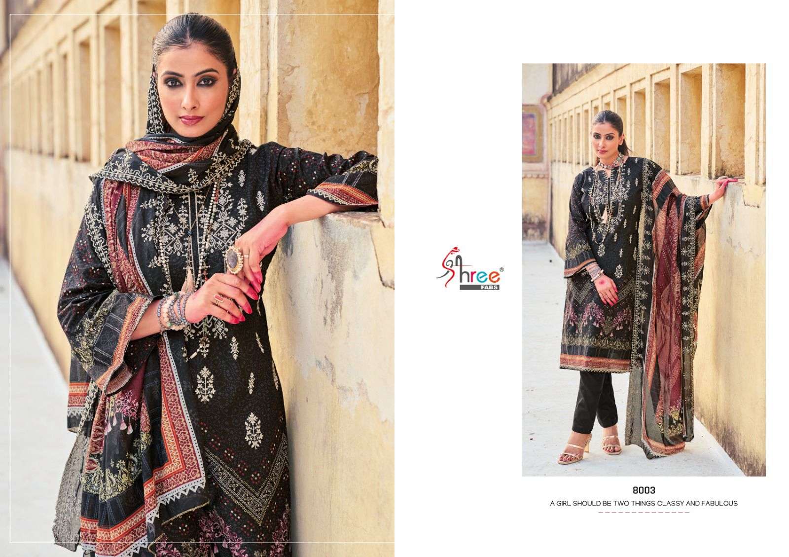 shree fabs binsaeed lawn collection vol 8 cotton gorgeous look salwar suit catalog