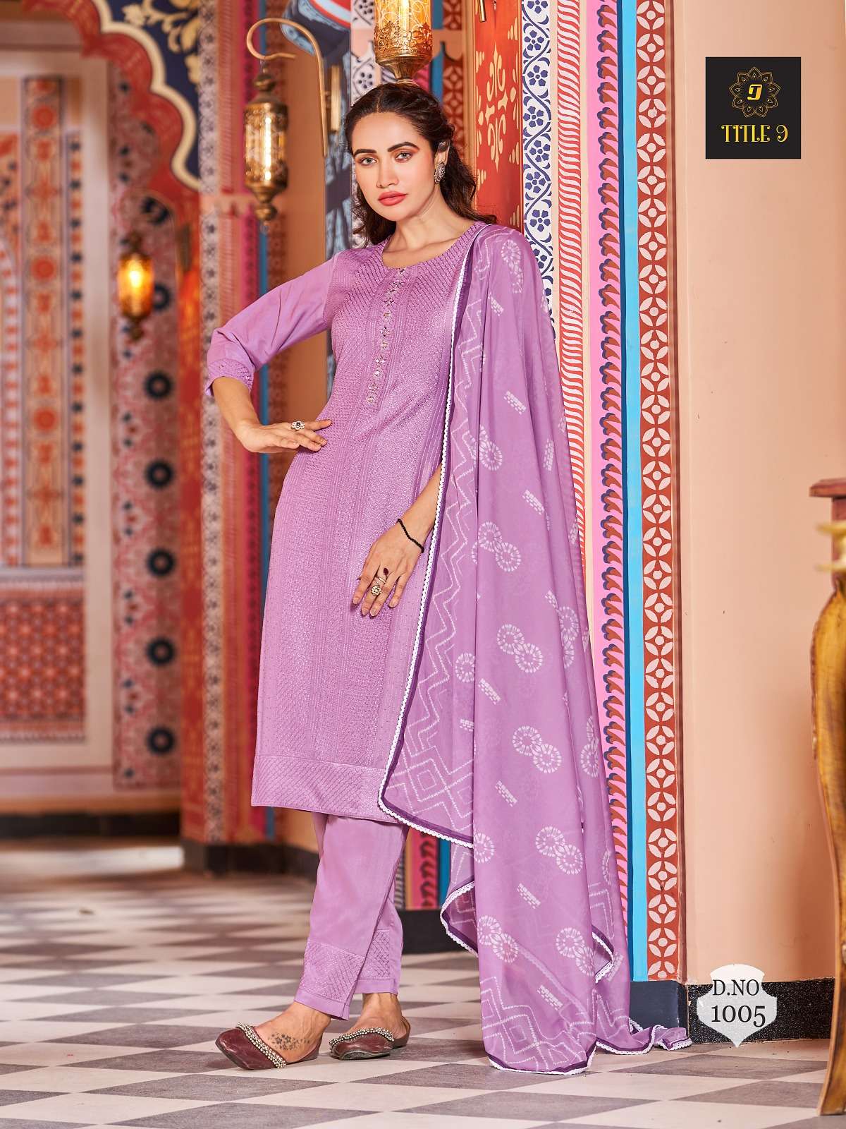 title 9 inaya rasian silk innovative look kurti pant with dupatta catalog